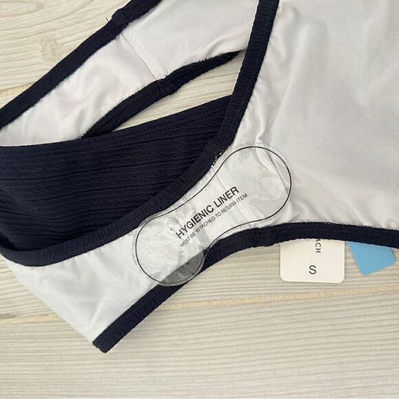 NWT Cupshe navy blue ribbed textured bikini bottom Sz S - Picture 6 of 7